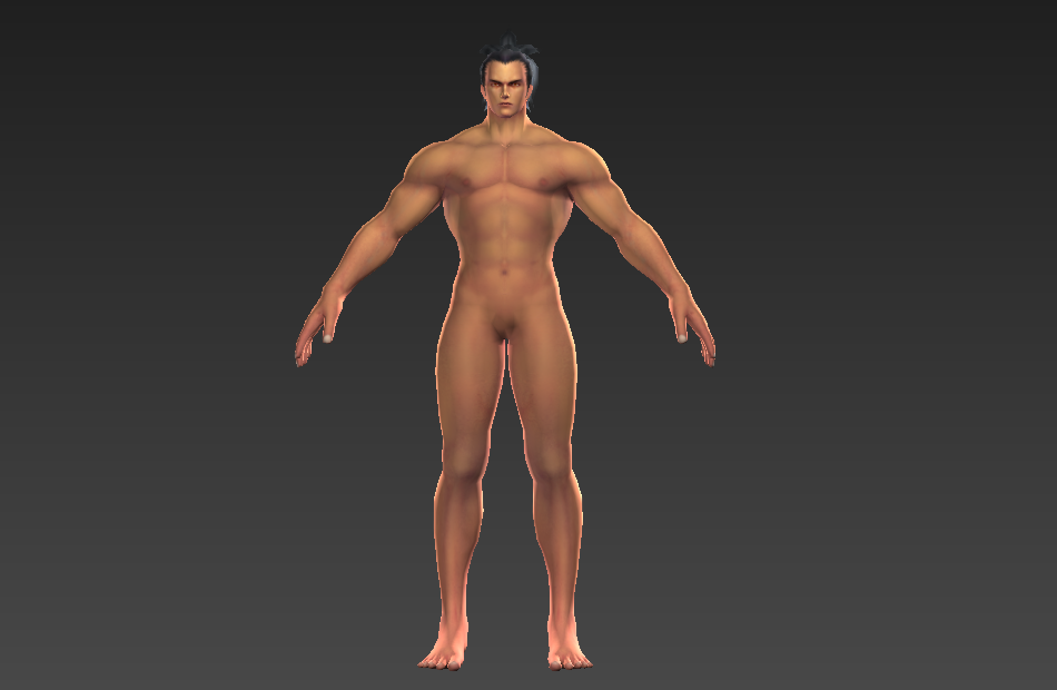 普通型男法师游戏基础人体裸模四边形布线3d模型下载插图