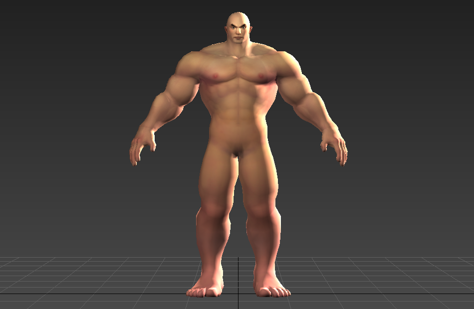 强壮的男法师游戏基础人体裸模四边形布线3d模型下载插图