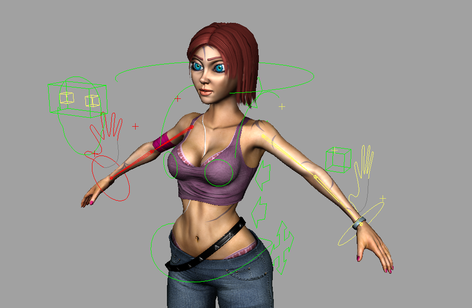 Maya骨骼绑定好的女性游戏角色 Kila_PT6_Project_Files模型下载插图2