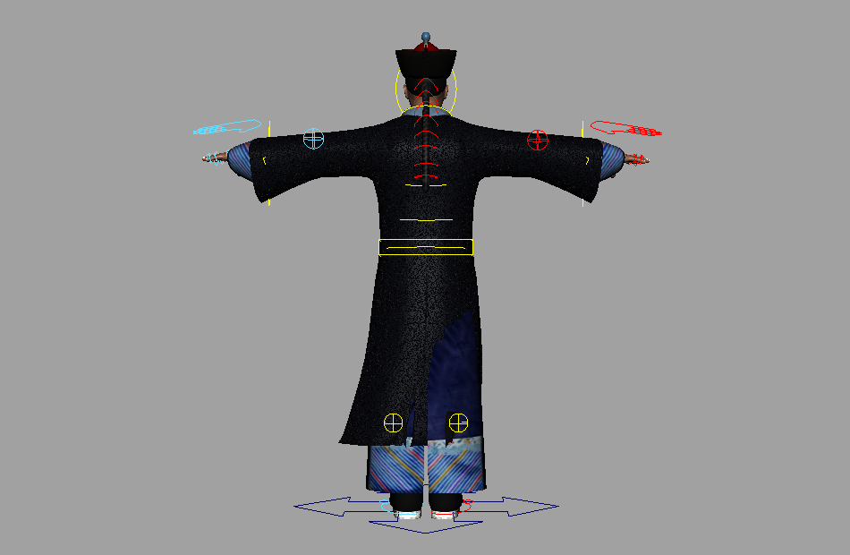 中国清朝时期官员服装古代文官人物maya绑定模型插图3