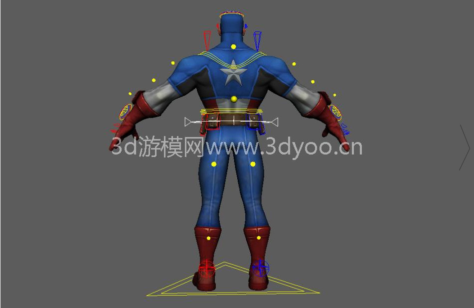 美国队长CaptainAmerica_RIG科幻超级英雄人物maya绑定模型插图2