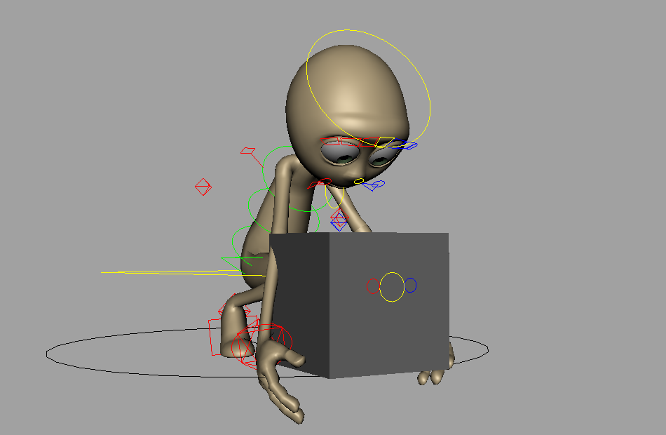 搬箱子木偶人跑步动画小人maya绑定模型，非常棒插图1
