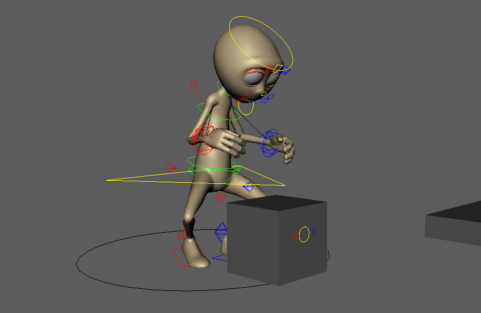 搬箱子木偶人跑步动画小人maya绑定模型，非常棒插图