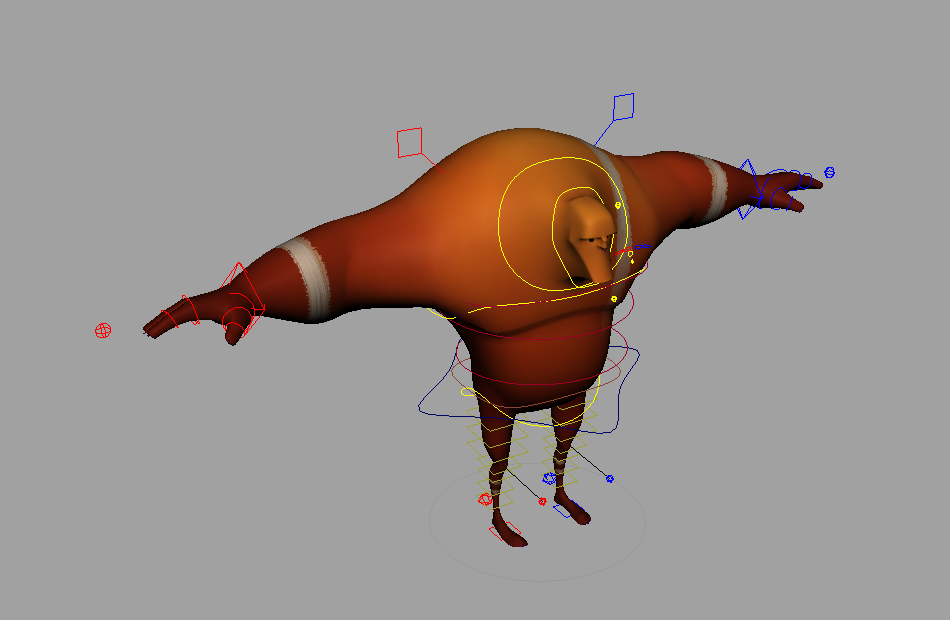 卡通巨人AnimationMentor的绑定maya模型，超棒的角色绑定。插图1