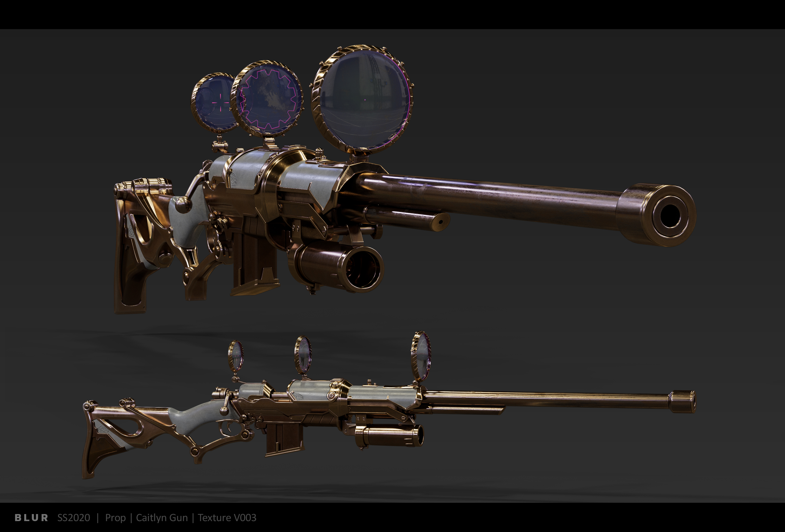 Caitlyn Gun Mats朋克狙击步枪次世代武器3d模型插图