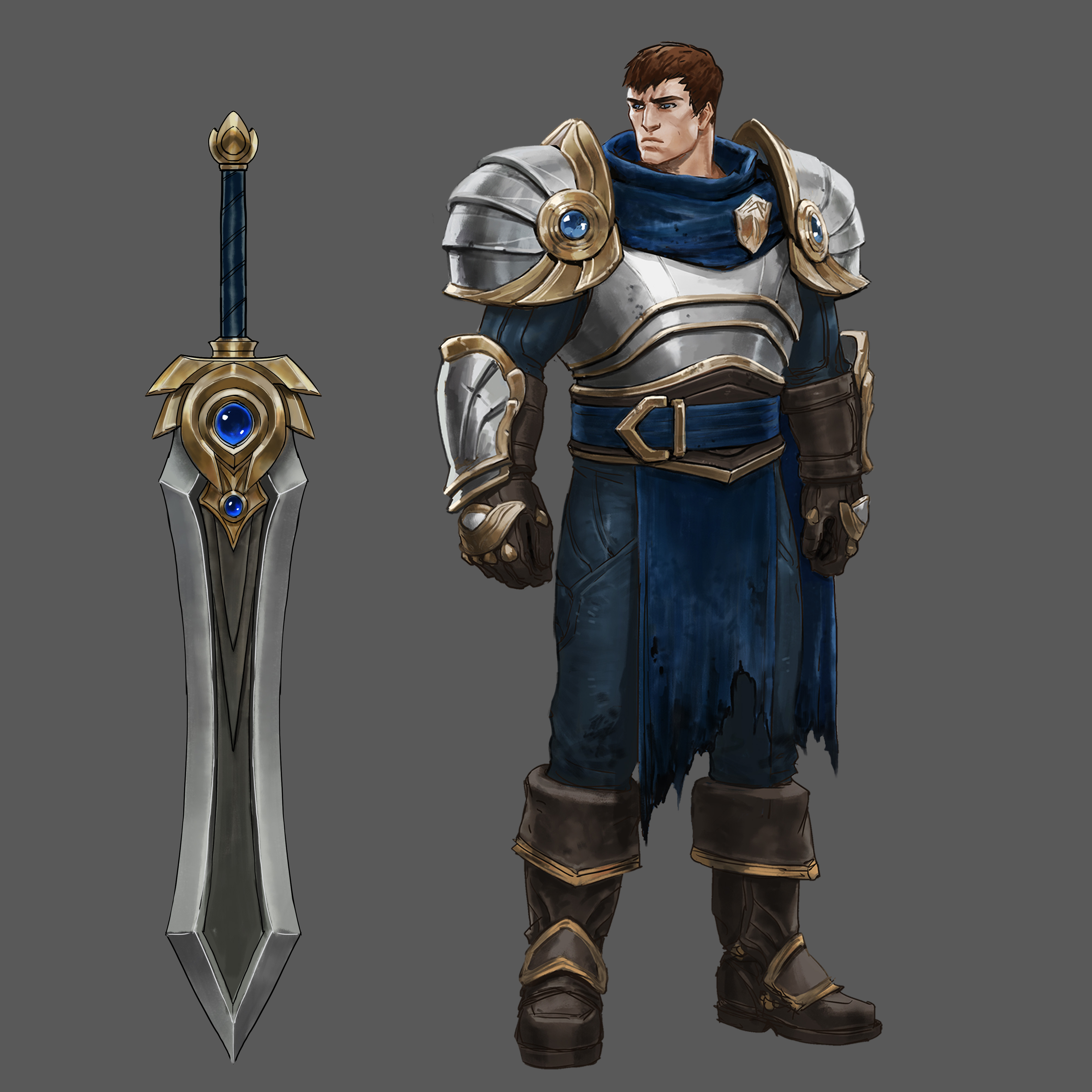 Garen Sword Mesh英雄联盟骑士角色佩剑武器3d模型插图1