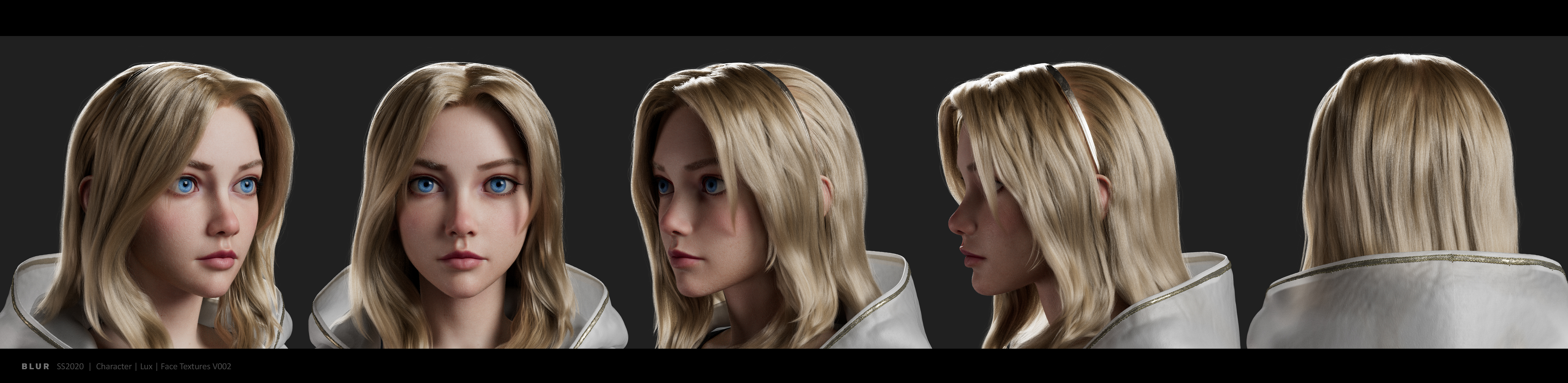 漂亮的女骑士Lux_Face中世纪女战士3d次世代游戏模型下载插图