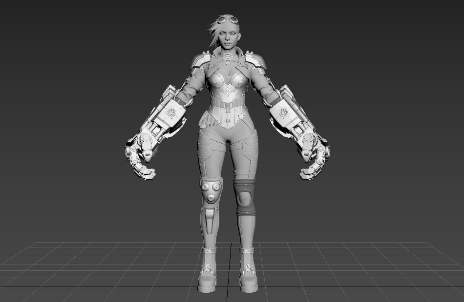 机械科幻女战士Vi_Mats_DamagedGauntlet次世代机械士兵3d模型下载插图6