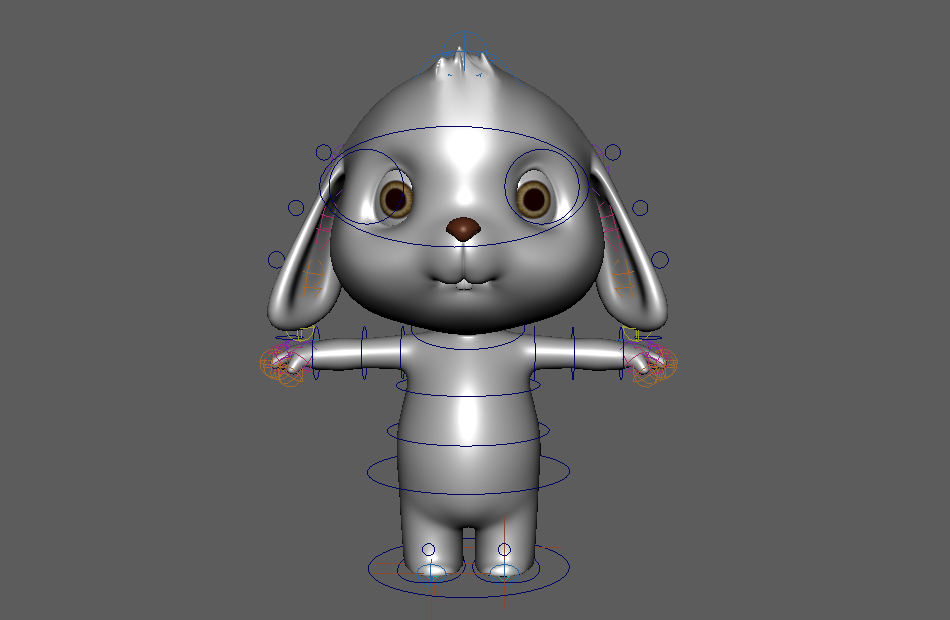 可爱的卡通兔子tuziok绑定maya角色模型下载插图