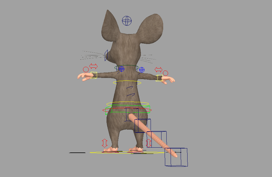 大耳朵绿眼睛卡通老鼠mouse角色maya绑定模型下载插图3