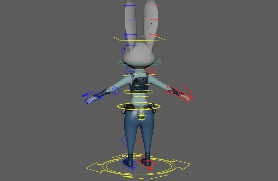 长耳朵兔子警官JudyHops卡通动物角色maya绑定动画动作表情模型下载插图3