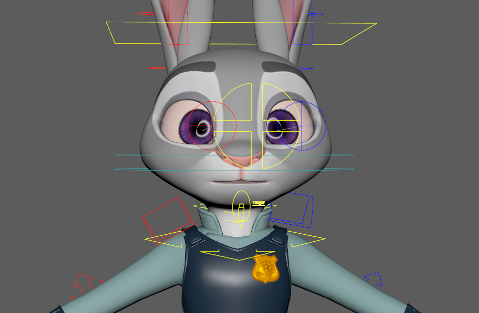 长耳朵兔子警官JudyHops卡通动物角色maya绑定动画动作表情模型下载插图6