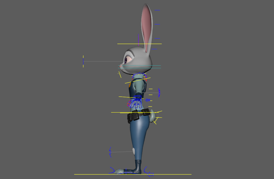 长耳朵兔子警官JudyHops卡通动物角色maya绑定动画动作表情模型下载插图1