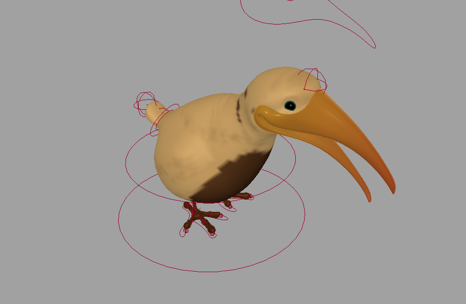 大嘴鸟Kiwi卡通动物maya绑定模型下载插图1