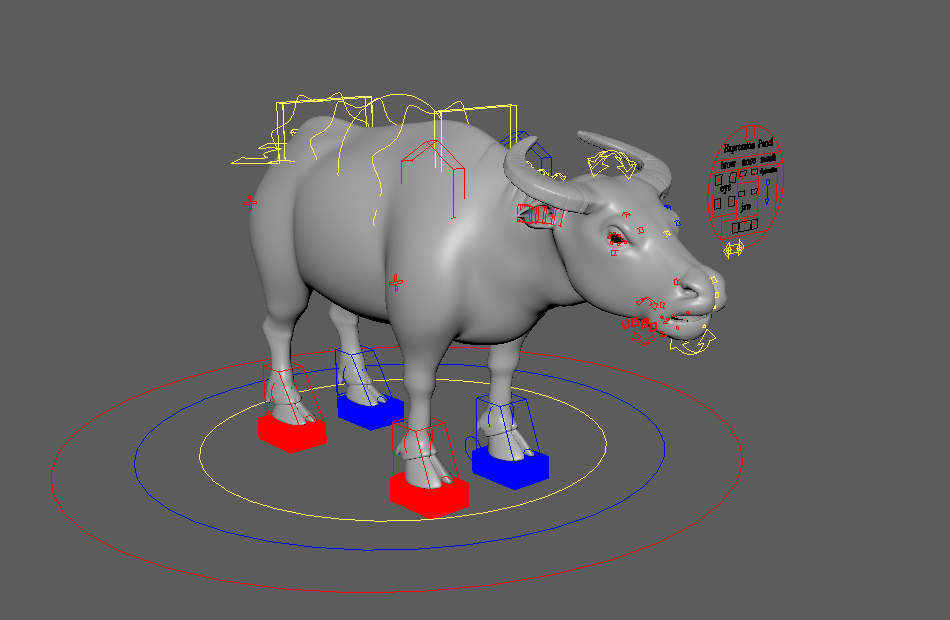写实水牛Cattle RIG绑定模型下载插图