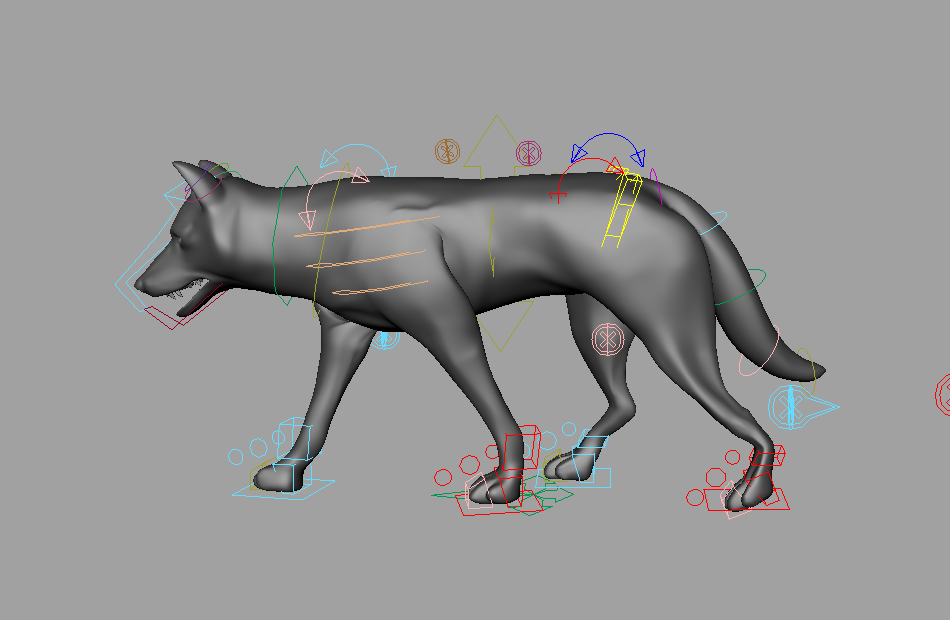 狗dogwolf走路动画动作maya绑定模型下载插图2