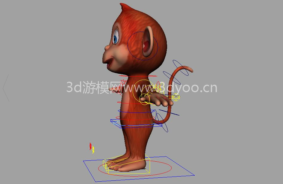 卡通猴子monkey+maya绑定动画模型下载插图1