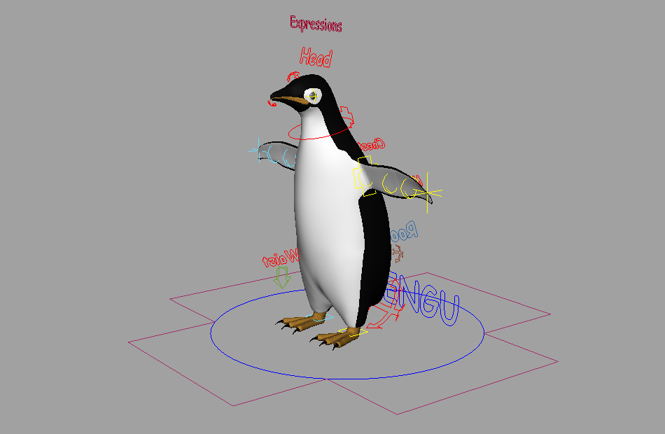 卡通企鹅PENGU_Final+maya绑定模型，动作很棒。插图2