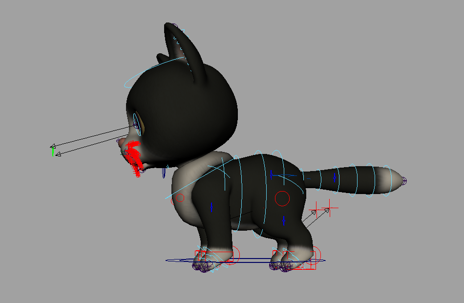 非常可爱的卡通小猫咪CH_Cat_rig+maya绑定模型下载插图2