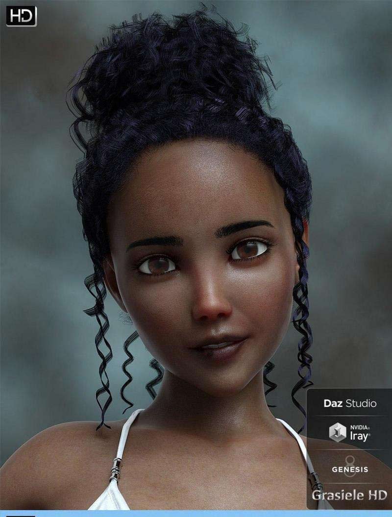 Grasiele HD for Geneis 8 Female黑人女孩DAZ 3D模型下载插图