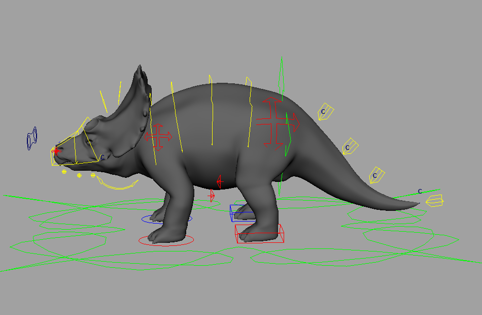带绑定的侏罗纪三角恐龙maya模型下载插图1