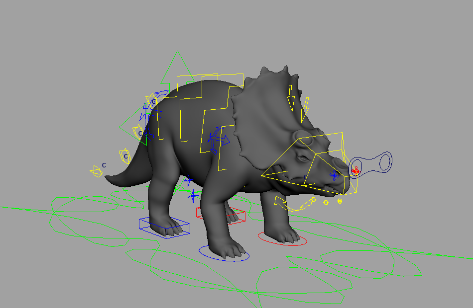 带绑定的侏罗纪三角恐龙maya模型下载插图2