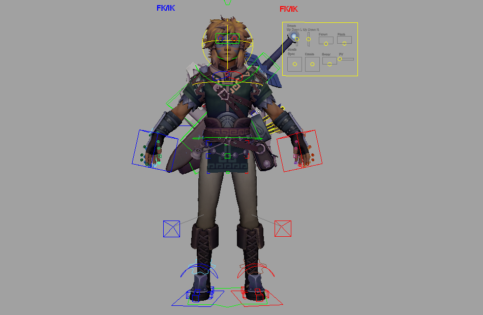 《塞尔达传说》+男精灵手绘游戏人物maya绑定模型下载插图