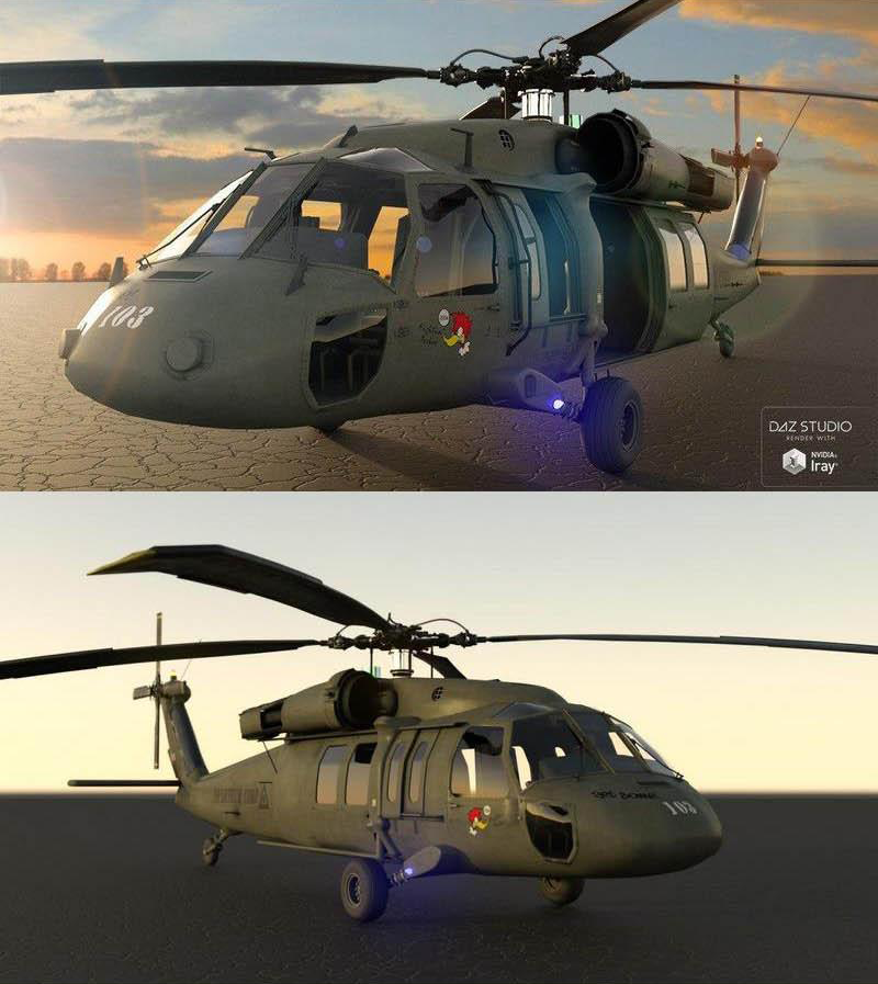 美国武装直升机-黑鹰直升机DarkHawk Helicopter模型下载插图1
