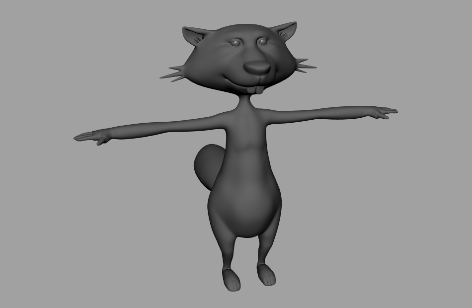 可爱的浣熊raccoon四边形模型+maya白模下载插图1