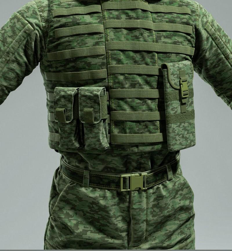 陆军士兵迷彩军装Military uniform单兵装备模型下载插图2