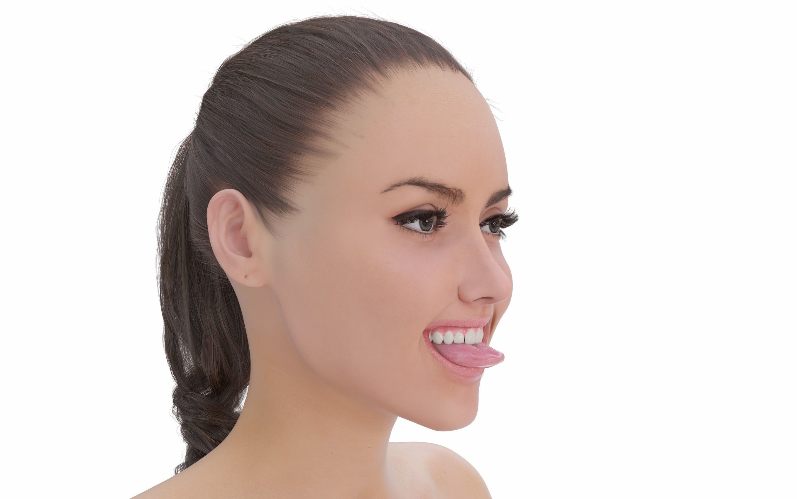 高品质女性模型，8K级贴图，带表情 3DS Blender OBJ FBX插图4