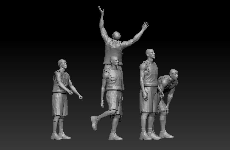NBA篮球运动员雕像篮球员动作写实模型下载插图2