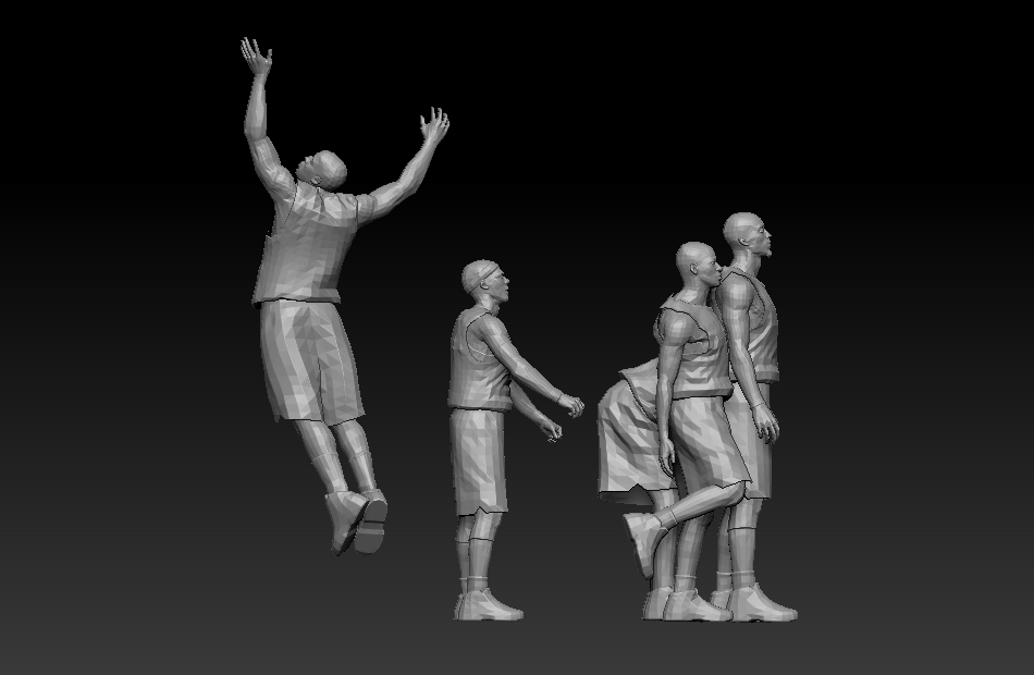 NBA篮球运动员雕像篮球员动作写实模型下载插图1