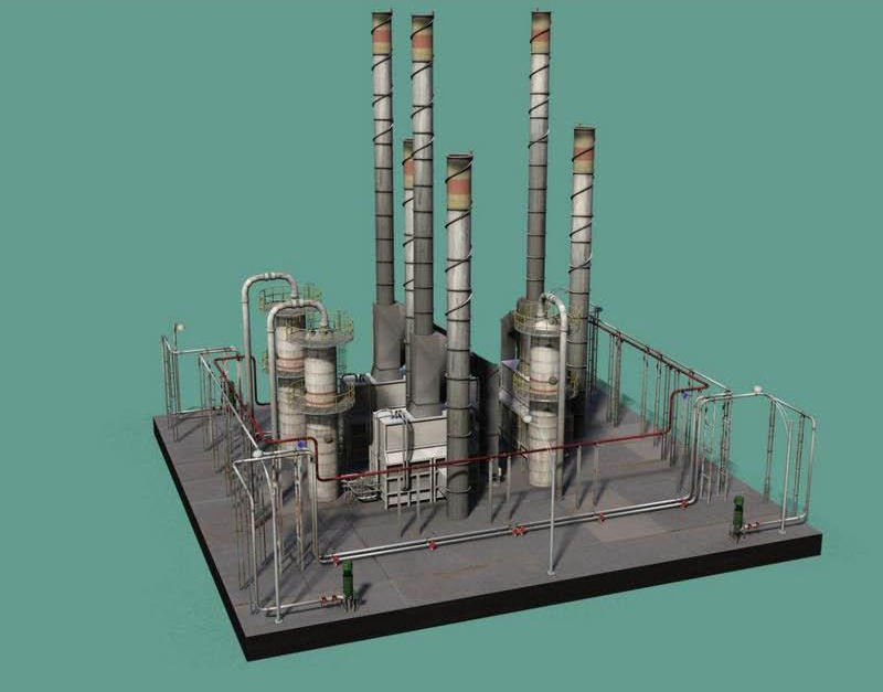 钢铁提炼厂工厂石油工厂DAZ3D场景模型下载插图
