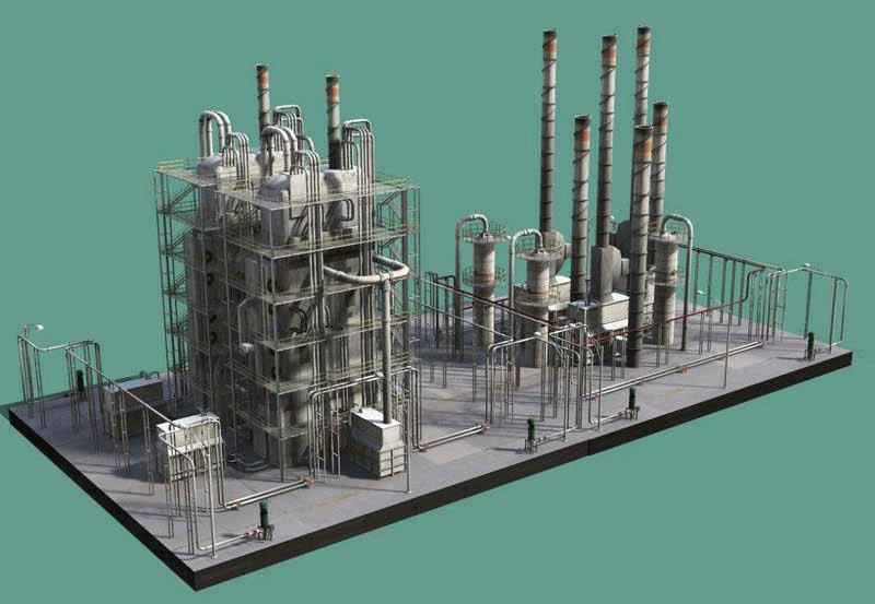 钢铁提炼厂工厂石油工厂DAZ3D场景模型下载插图2
