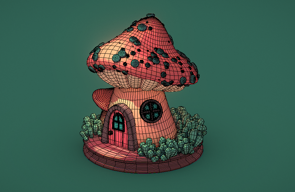 蘑菇屋mushroom-house手绘绘画风格3d场景模型下载插图1