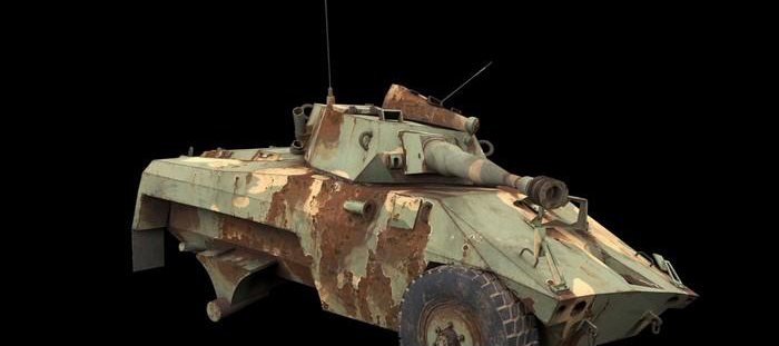 EE-9 Cascavel坦克损坏状态3d模型下载插图3