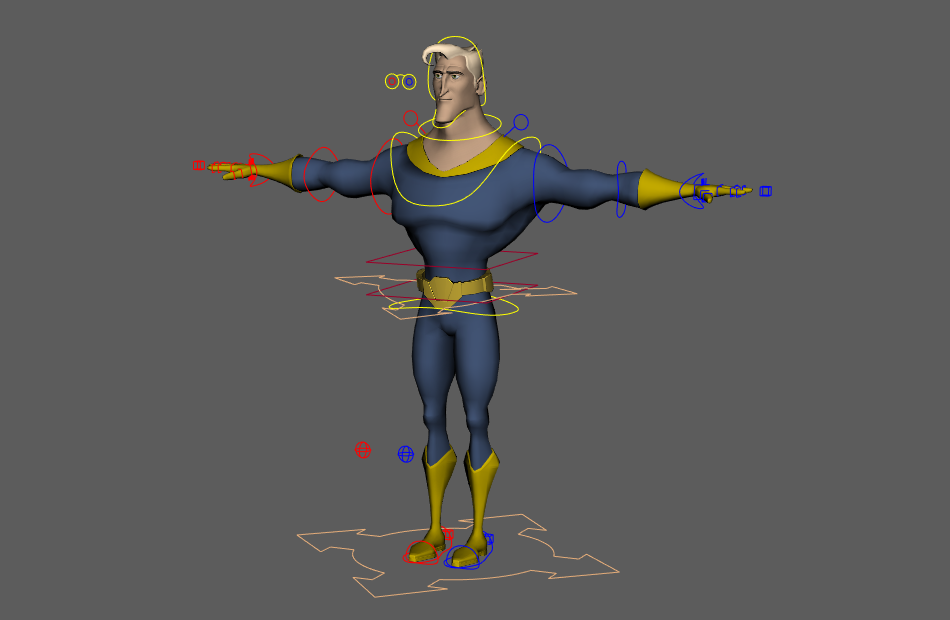 卡通王子角色hero_rig超级英雄maya绑定模型下载插图