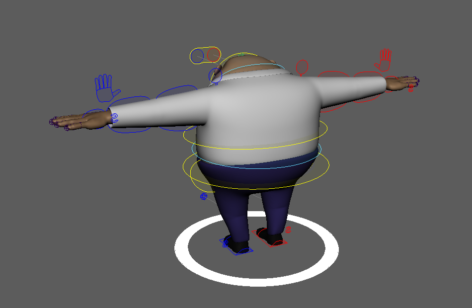 矮胖的卡通男人Jackal中年人maya绑定模型下载插图1