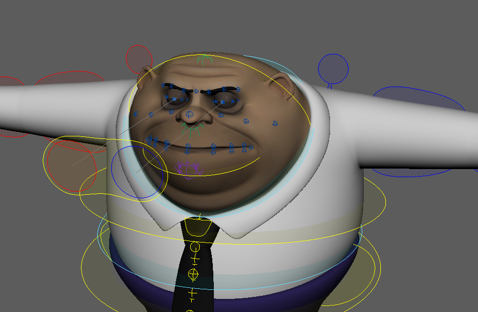 矮胖的卡通男人Jackal中年人maya绑定模型下载插图2
