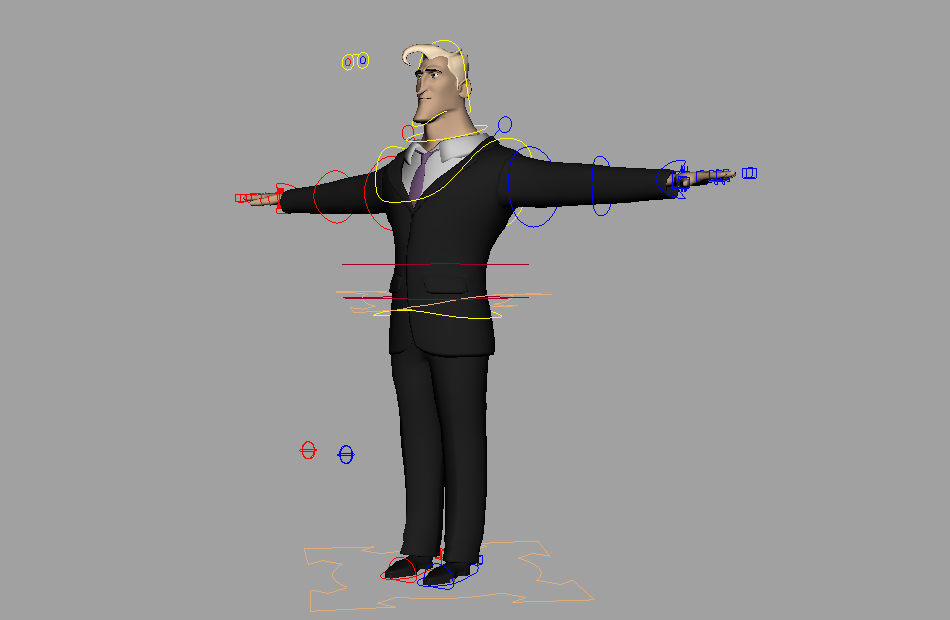 穿西装的卡通男人Skyscraper_tuxedo角色绑定模型下载插图1