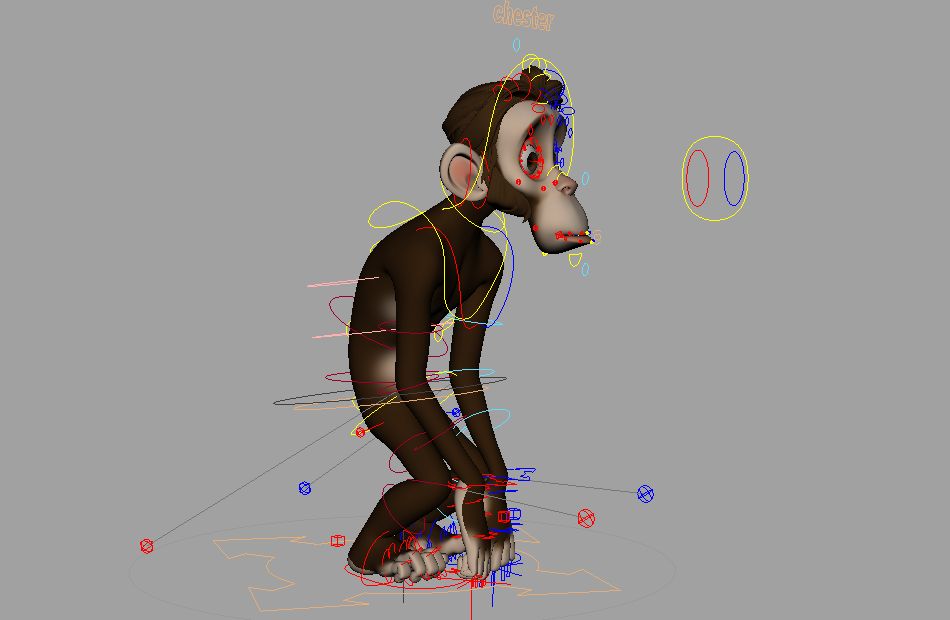 可爱的卡通猴子monkey_chester角色绑定模型下载插图1