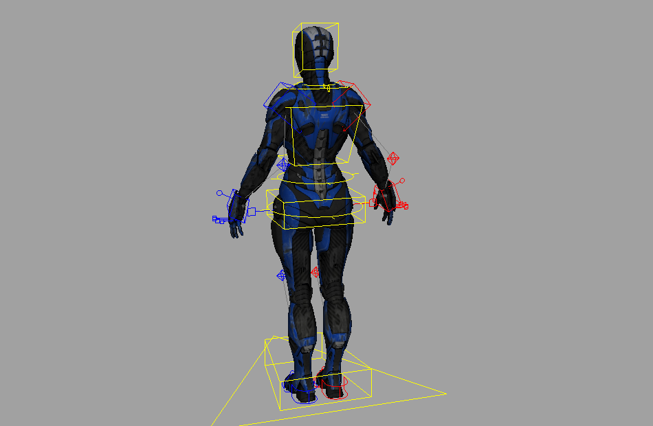 蓝色钢铁侠钢铁女孩Iron Girl机器人maya绑定模型下载插图3