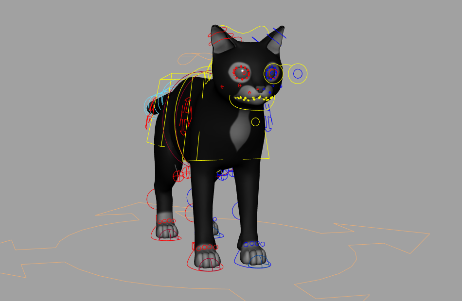 可爱的卡通黑猫Shadow shelf角色绑定模型下载插图2