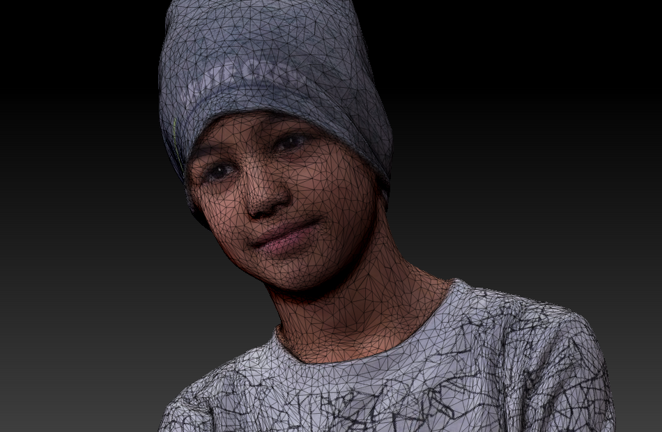 3D People-戴帽子插手小男孩3d扫描人物模型下载插图2