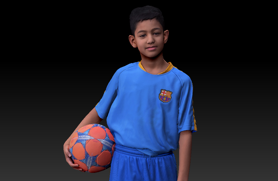 足球小男孩站立姿势pose动作3d扫描人物模型下载插图1