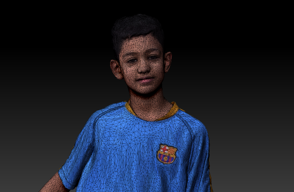 足球小男孩站立姿势pose动作3d扫描人物模型下载插图2