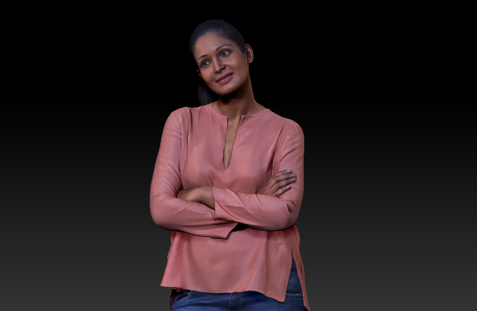 休闲装印度美女写实女人3d扫描人物模型下载插图1