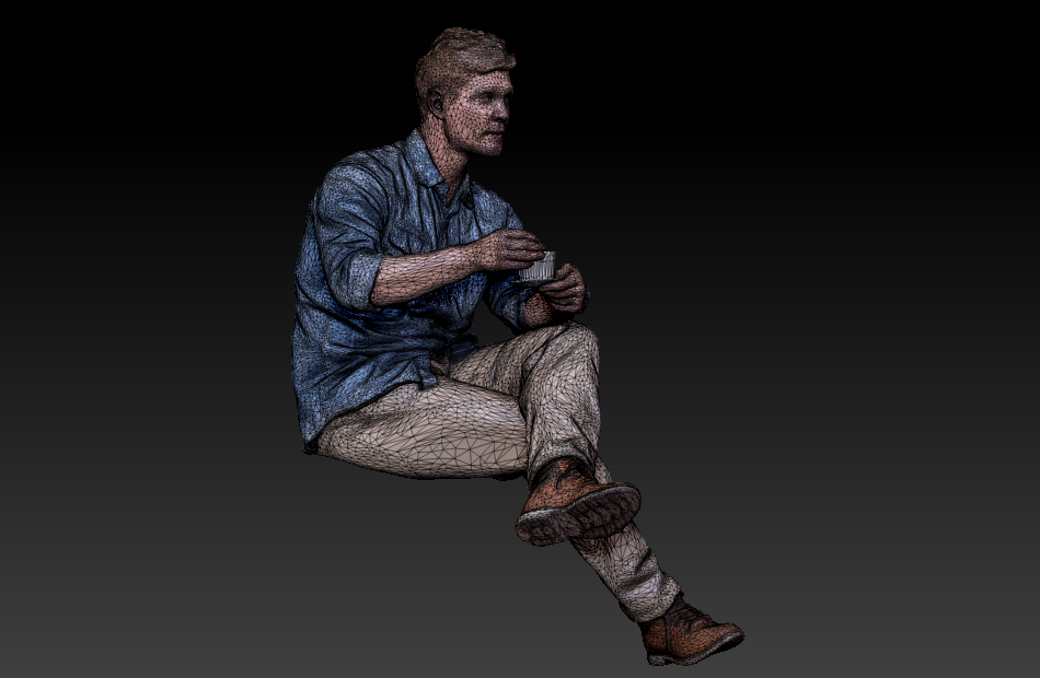 喝咖啡的男人Coffee man写实人物3d扫描模型下载插图3