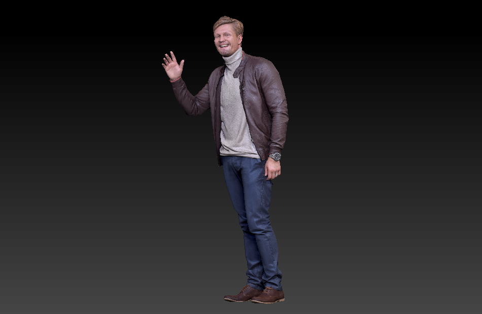 街上人物模型微笑的男人写实人物3d扫描模型下载插图1